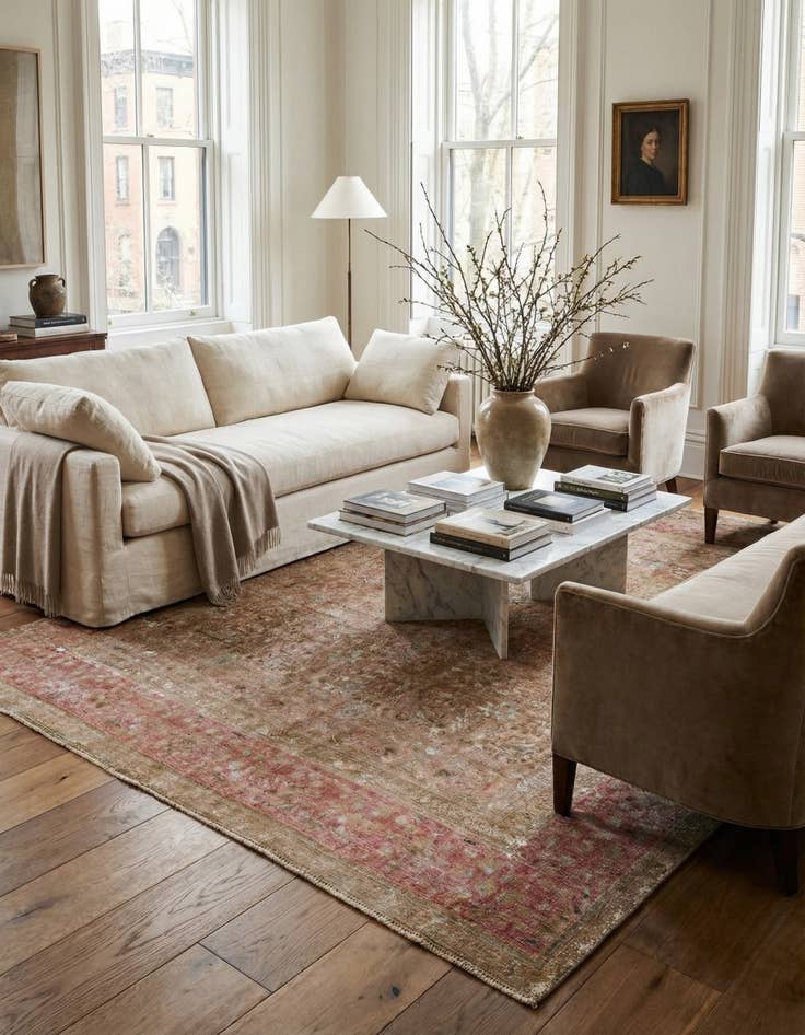 Detail image of 9' 5 x 12' 1 Hand Knotted Ultra Vintage Persian Wool Rug