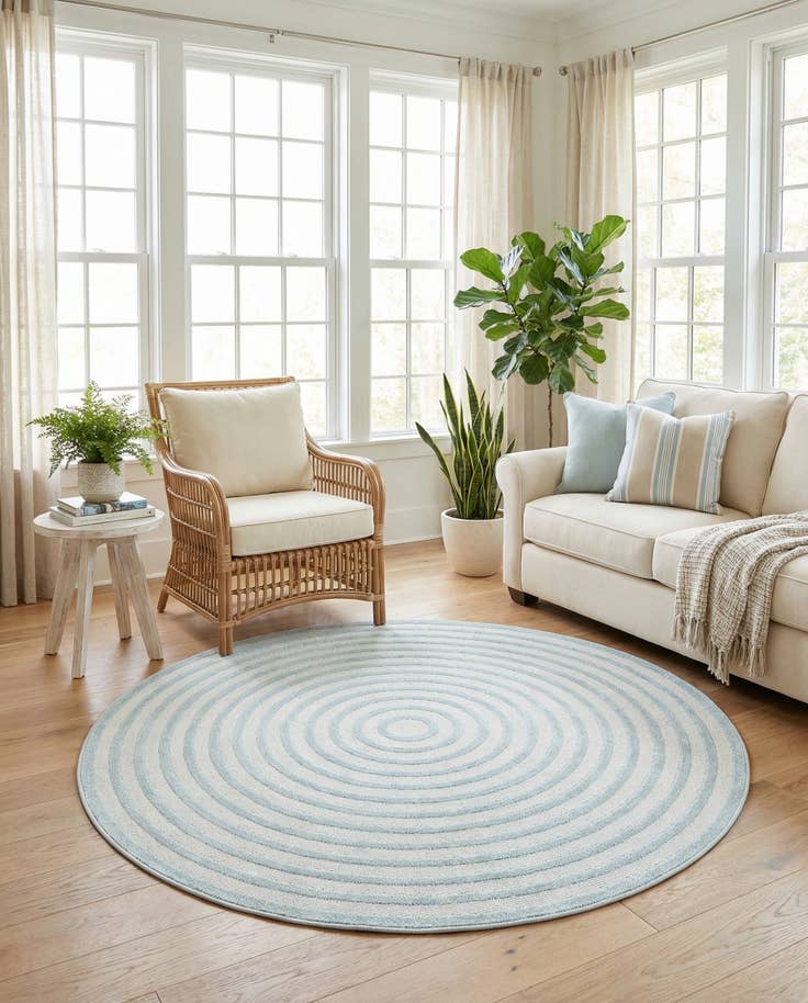 Detail image of 5' x 5' Easy-Clean Sabrina Soto Indoor / Outdoor Round Rug