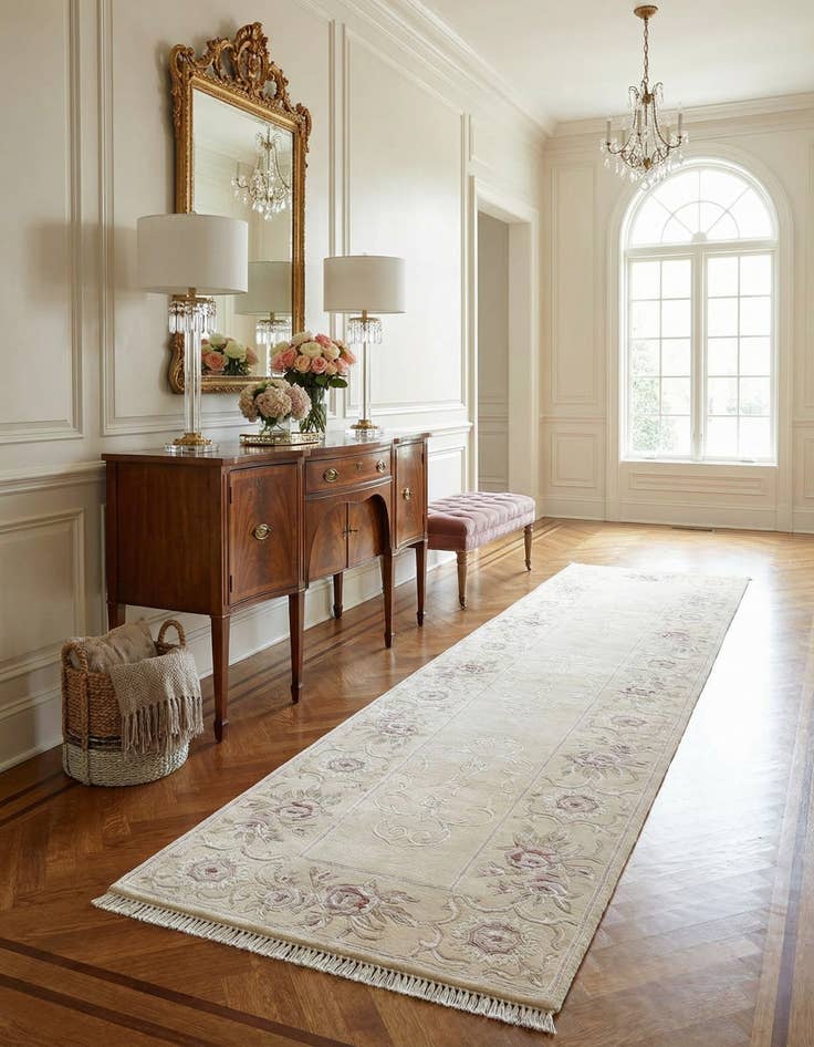 Detail image of  2' 7 x 9' 9  Hand Knotted Darya Wool Runner Rug