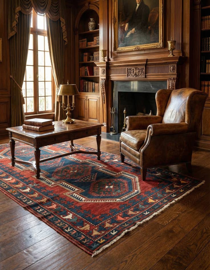 Detail image of 4' 2 x 8' 4 Kazak Rug