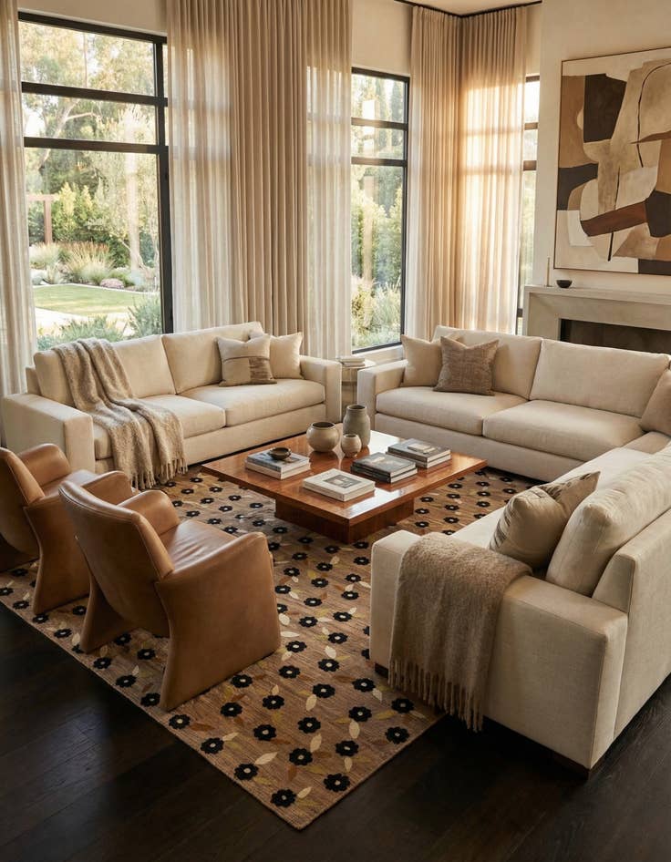 Detail image of 9' 1 x 11' 9  Hand Woven Kilim Modern Rug