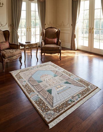 4' 4 x 6' 6 Hand Knotted Isfahan Persian Rug