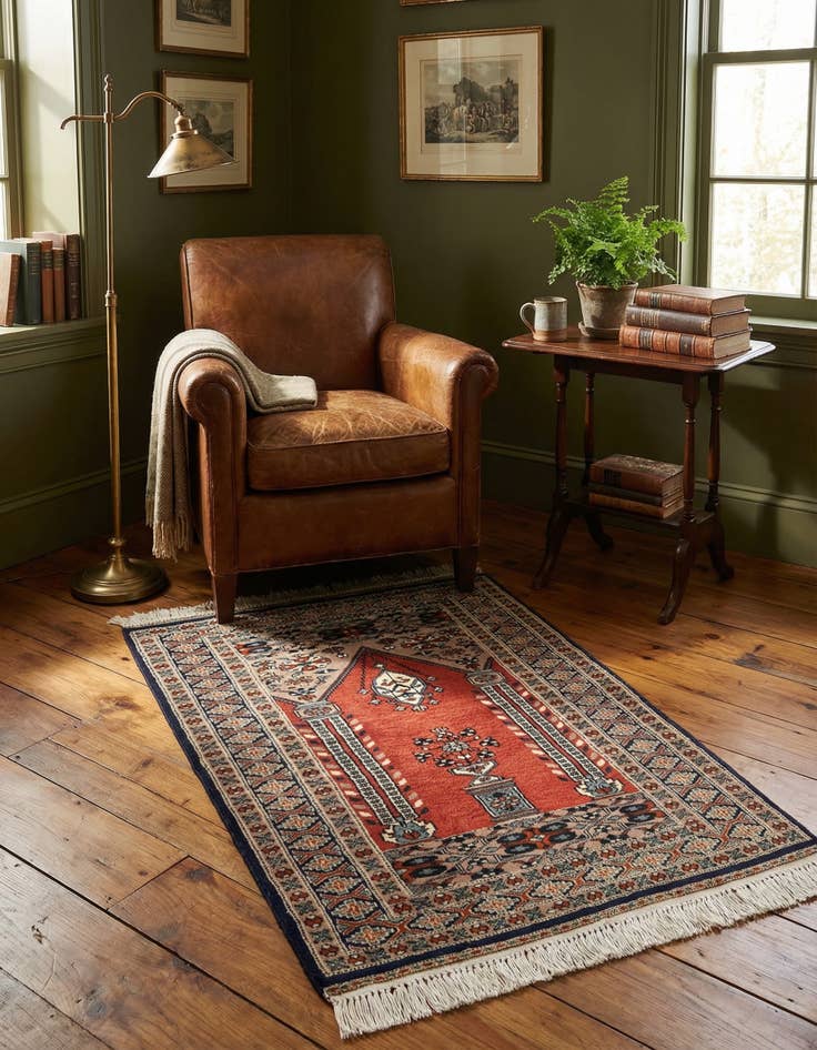 Detail image of 2' 8 x 4'  Hand Knotted Bokhara Oriental Wool Rug