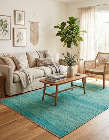 4' 2 x 6' 7 Hand Woven Kilim Modern Wool Rug