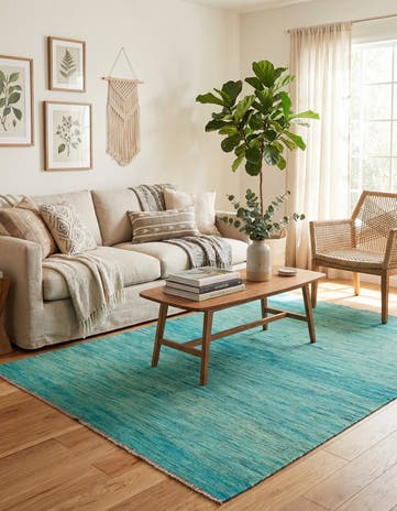 4' 2 x 6' 7 Hand Woven Kilim Modern Wool Rug