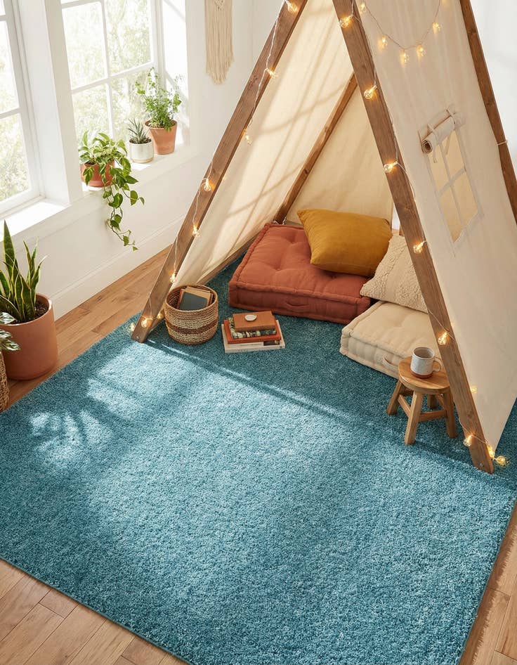 Detail image of  8' x 10' Soft Solid Shag Rug