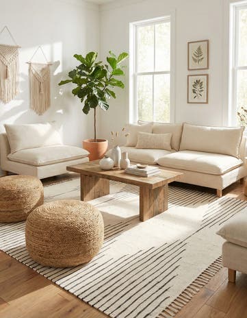 White Hand Woven Chindi Cotton Square Rug