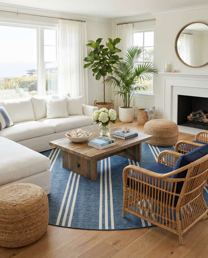 13' x 13' Easy-Clean Jill Zarin Anguilla Indoor / Outdoor Round Rug