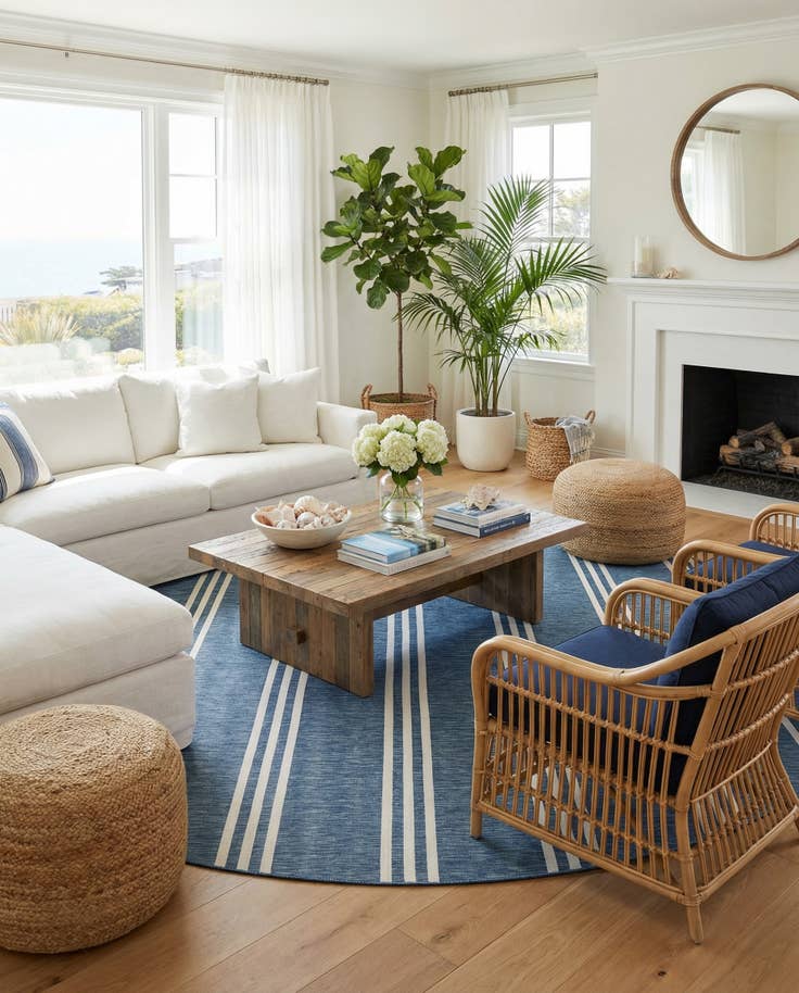 Detail image of 13' x 13' Easy-Clean Jill Zarin Anguilla Indoor / Outdoor Round Rug