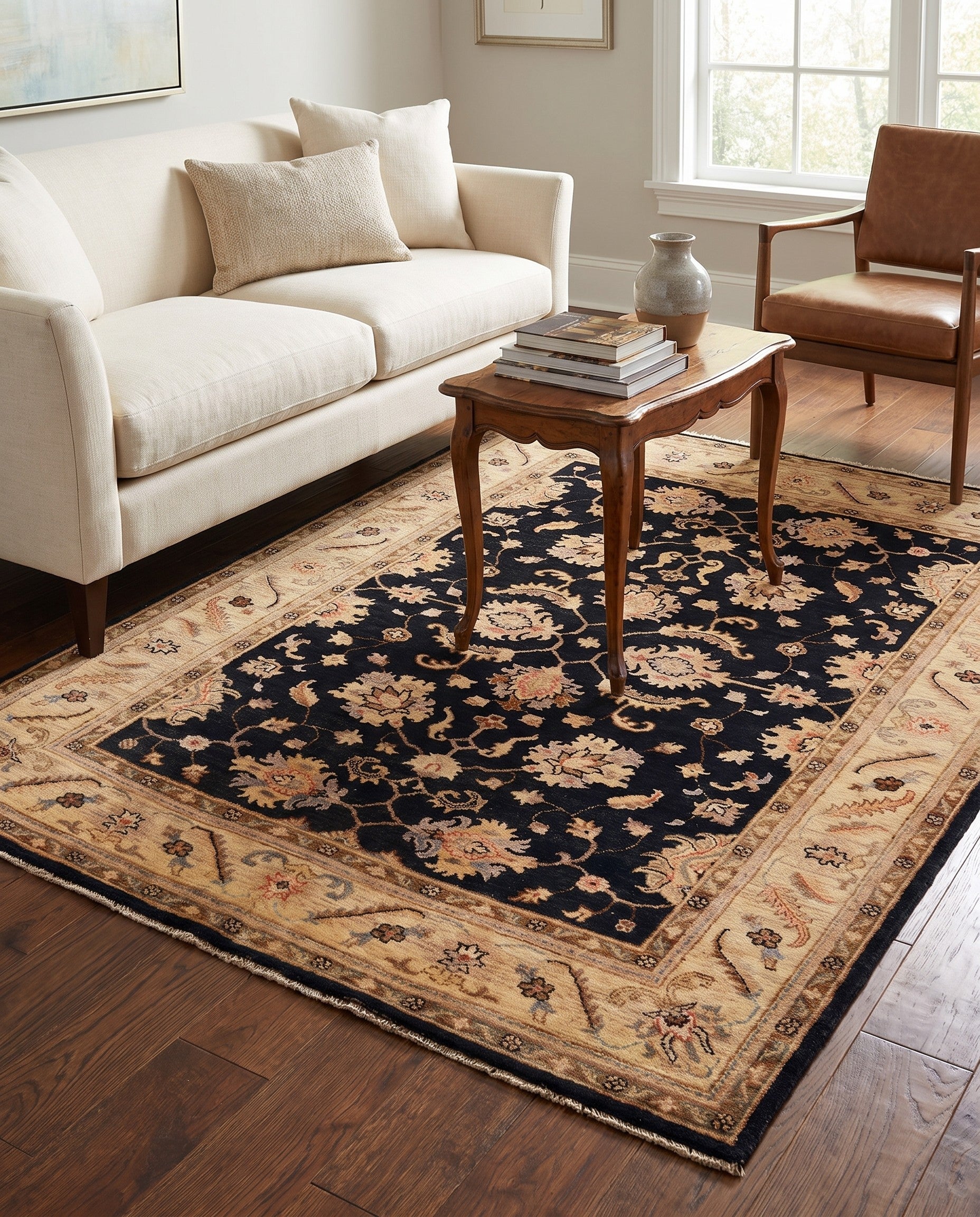 4' 11 x 6' 3 Hand Knotted Ziegler Rug
