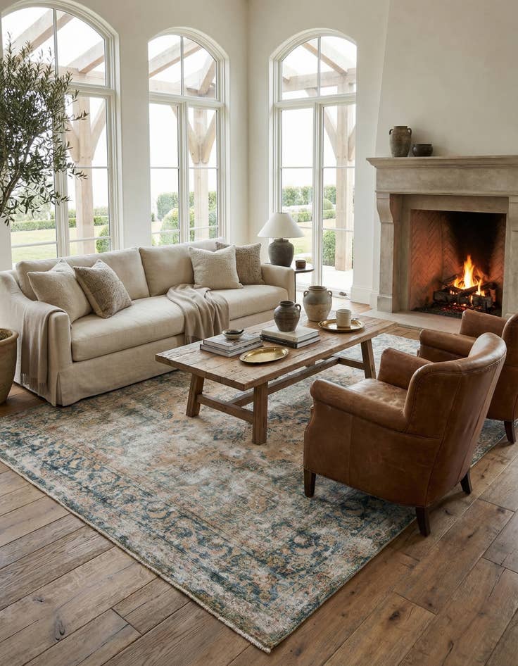 Detail image of 8' 1 x 12' Hand Knotted Ultra Vintage Persian Wool Rug