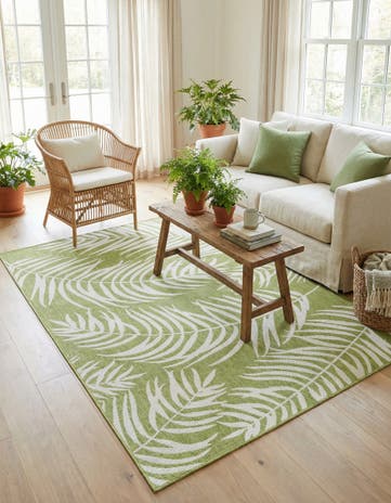 6' x 9' Easy-Clean Botanical Indoor / Outdoor Rug