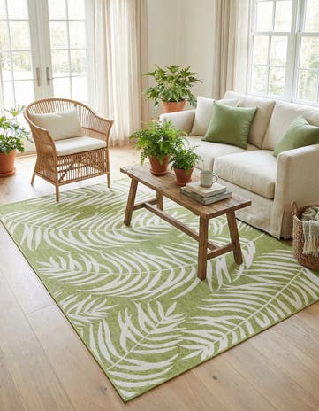 6' x 9' Easy-Clean Botanical Indoor / Outdoor Rug