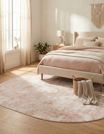 Carnation Pink Aurora Oval Rug