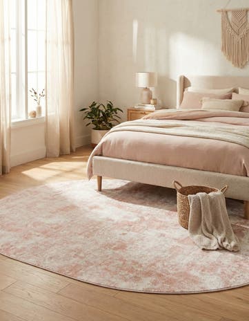 Carnation Pink Aurora Oval Rug