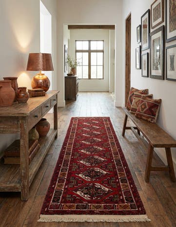 2' 9 x 9' 10 Hand Knotted Afghan Ersari Wool Runner Rug