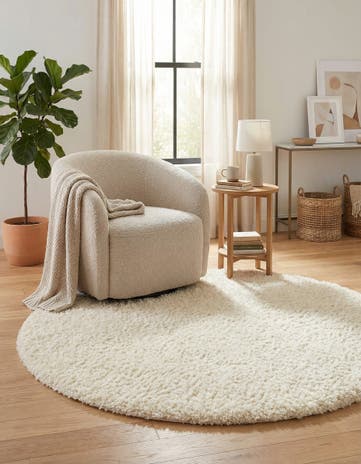 Pearl Infinity Shag Round Rug