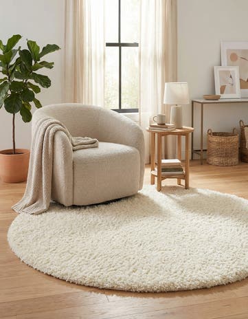Pearl Infinity Shag Round Rug