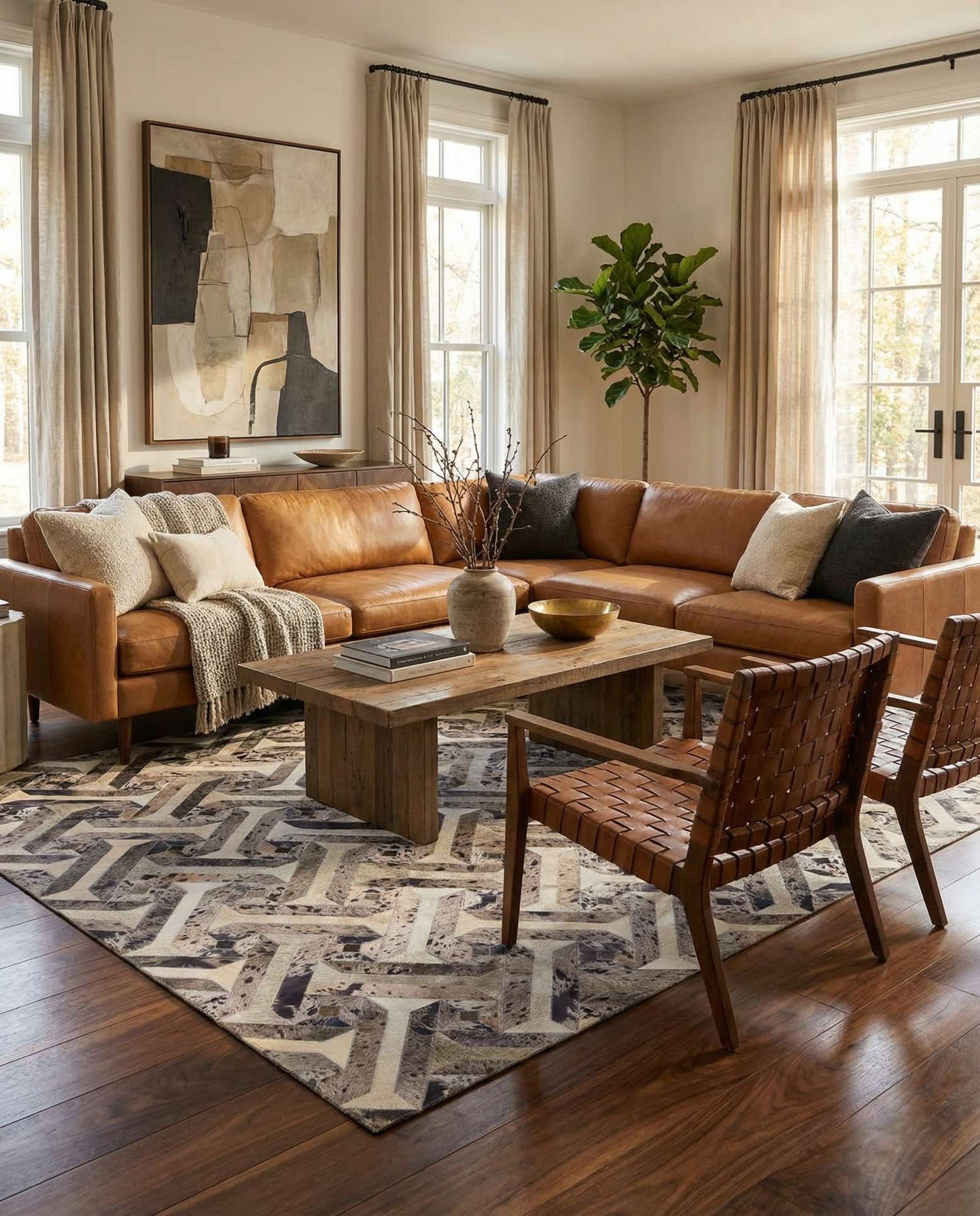 5' 2 x 8' 1 Cowhide Stocks Rug