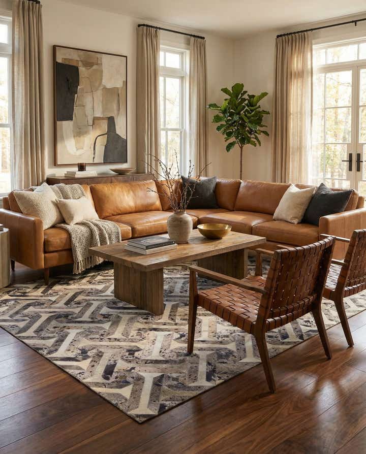 5' 2 x 8' 1 Cowhide Stocks Rug