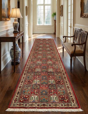 2' 8 x 13' 1 Hand Knotted Qom Persian Runner Rug