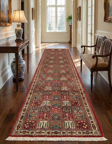 2' 8 x 13' 1 Hand Knotted Qom Persian Runner Rug