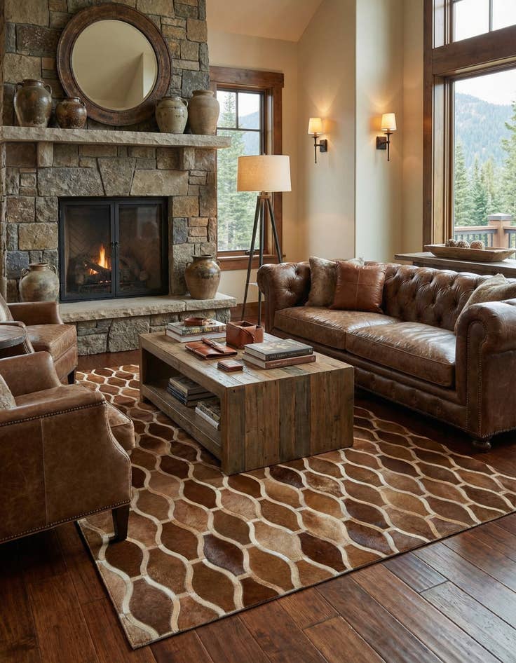 Detail image of  5' x 7' 11 Cowhide - Patchwork Rug