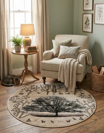 Beige Laguna Round Rug