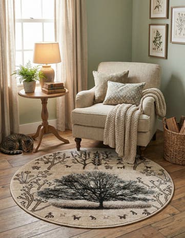 Beige Laguna Round Rug