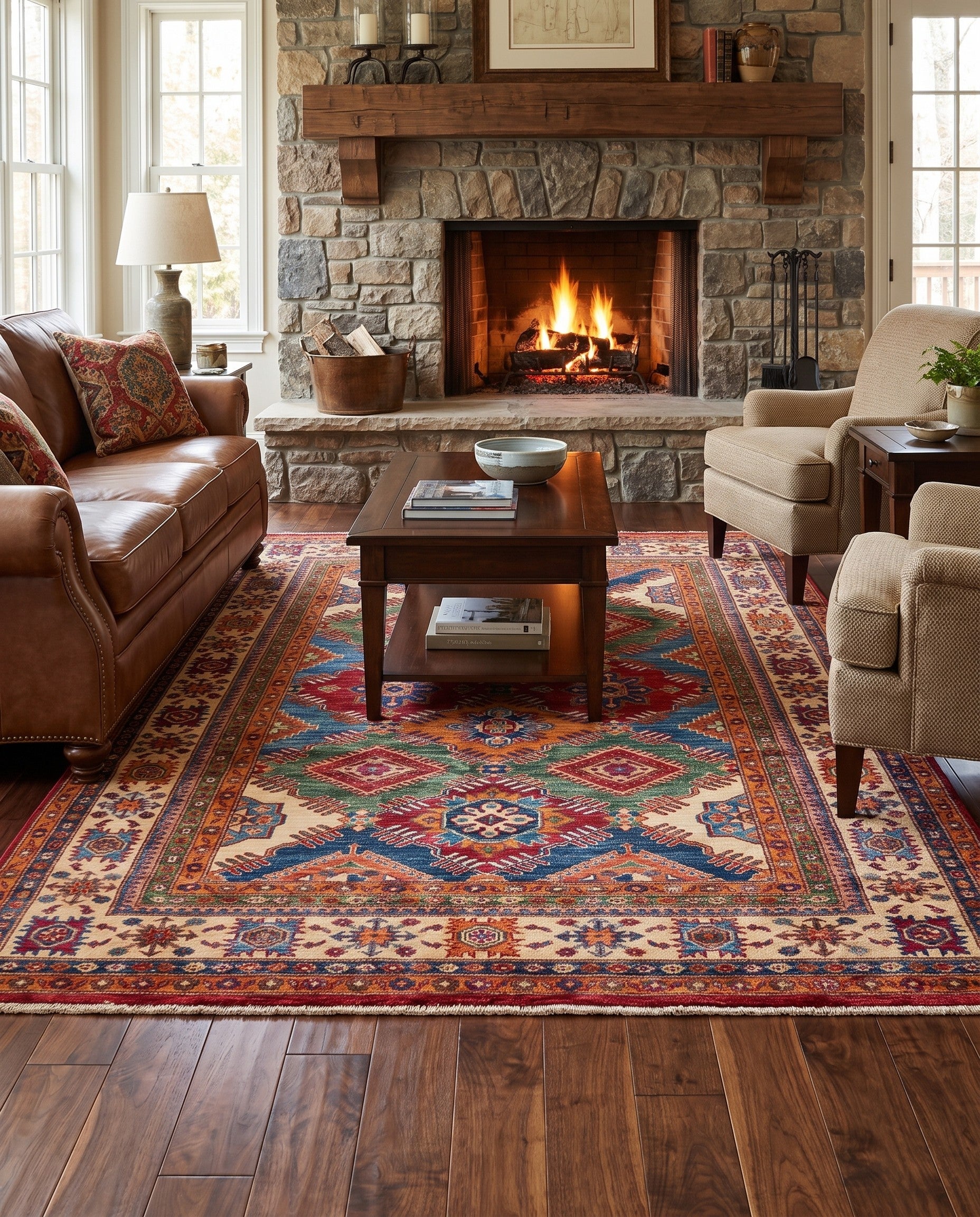 5' 1 x 6' 10 Hand Knotted Kazak Rug