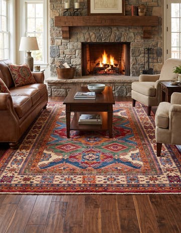 5' 1 x 6' 10 Hand Knotted Kazak Rug