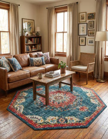 Blue Carrington Octagon Rug