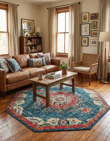 Blue Carrington Octagon Rug
