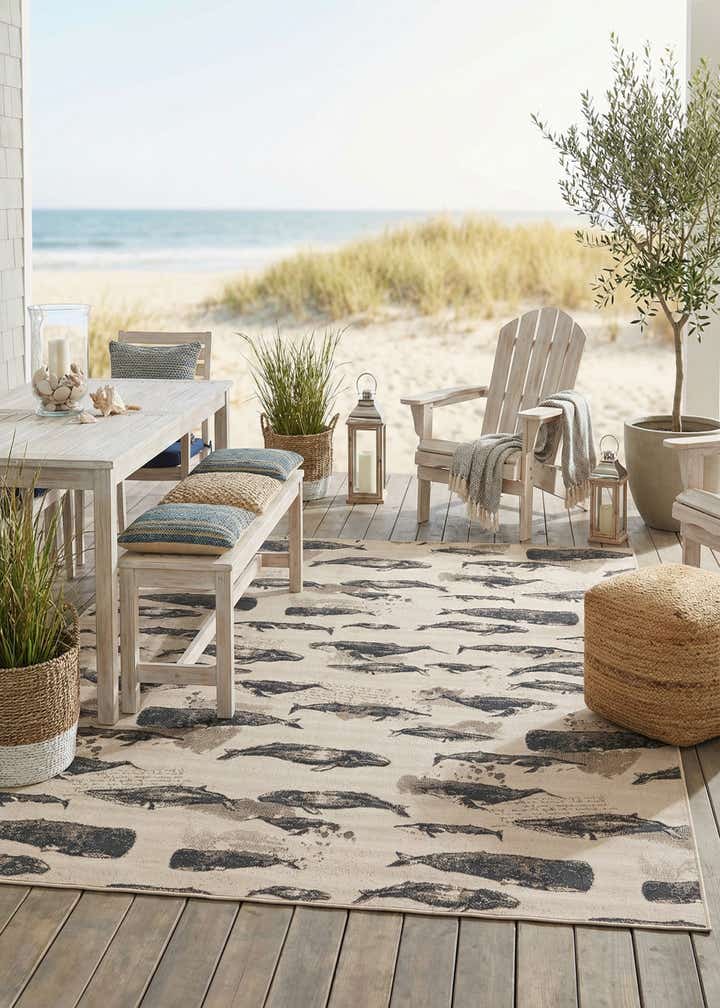 9' x 12' Easy-Clean Coastal Indoor / Outdoor Rug