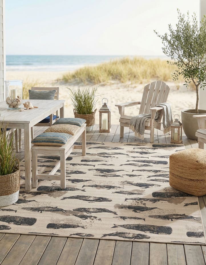 9' x 12' Easy-Clean Coastal Indoor / Outdoo...