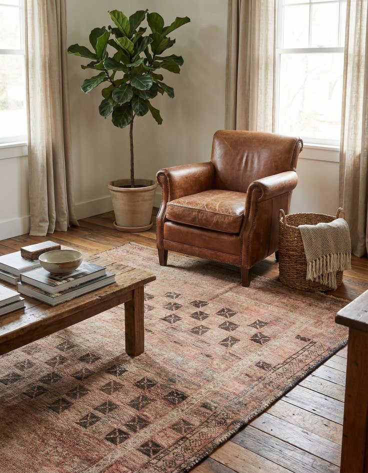 Detail image of 3' 10 x 5' 10  Hand Knotted Ultra Vintage Persian Wool Rug