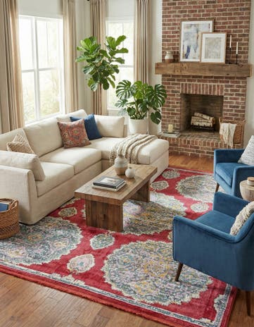 Red Paragon Square Rug
