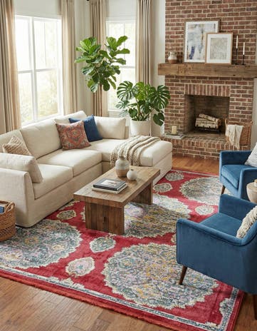 Red Paragon Square Rug