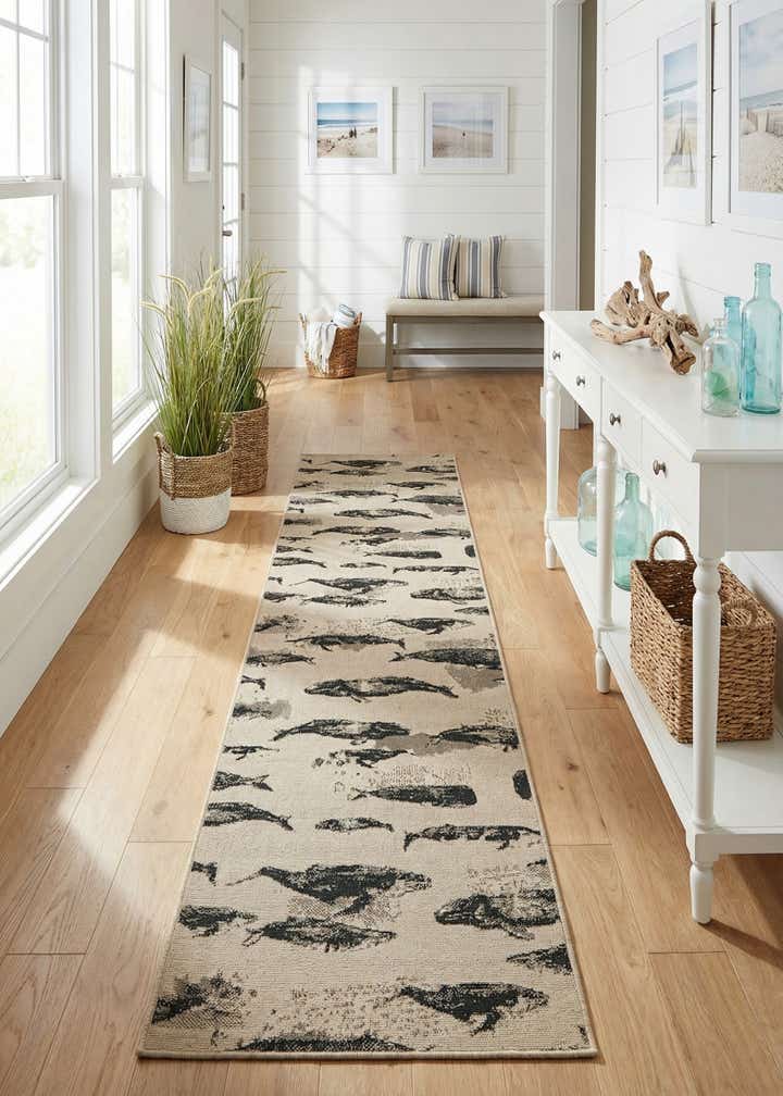 2' 7 x 12' Easy-Clean Coastal Indoor / Outdoor Runner Rug