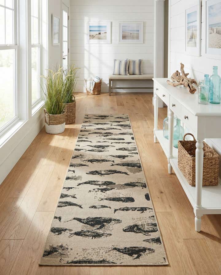 2' 7 x 12' Easy-Clean Coastal Indoor / Outdoor Runner Rug