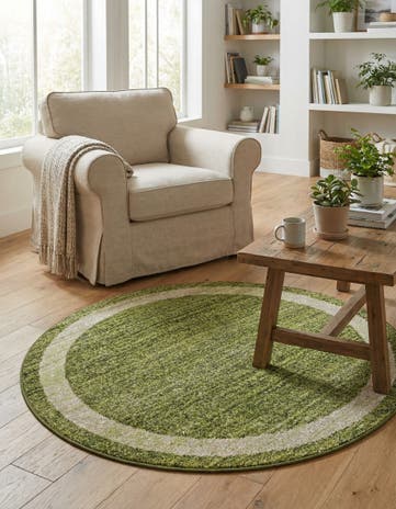 Green Angelica Round Rug