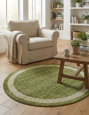 Green Angelica Round Rug