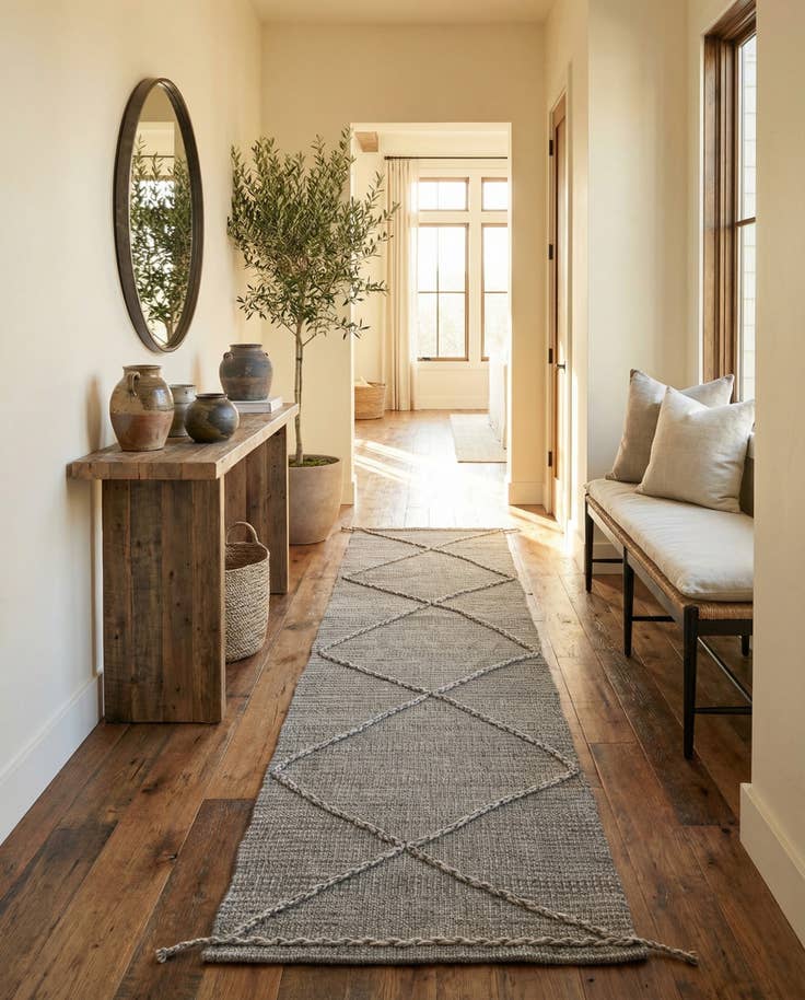 Detail image of 2' 6 x 10' Hand Knotted Darya Wool Runner Rug