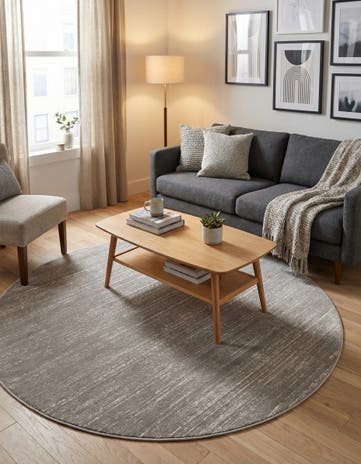 Jill Zarin Gray Uptown Madison Avenue Round Rug