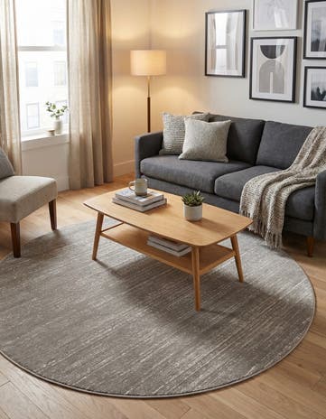 Jill Zarin Gray Uptown Madison Avenue Round Rug