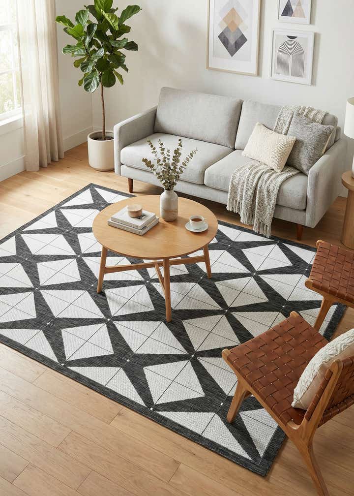 6' x 9' Easy-Clean Modern Indoor / Outdoor Rug