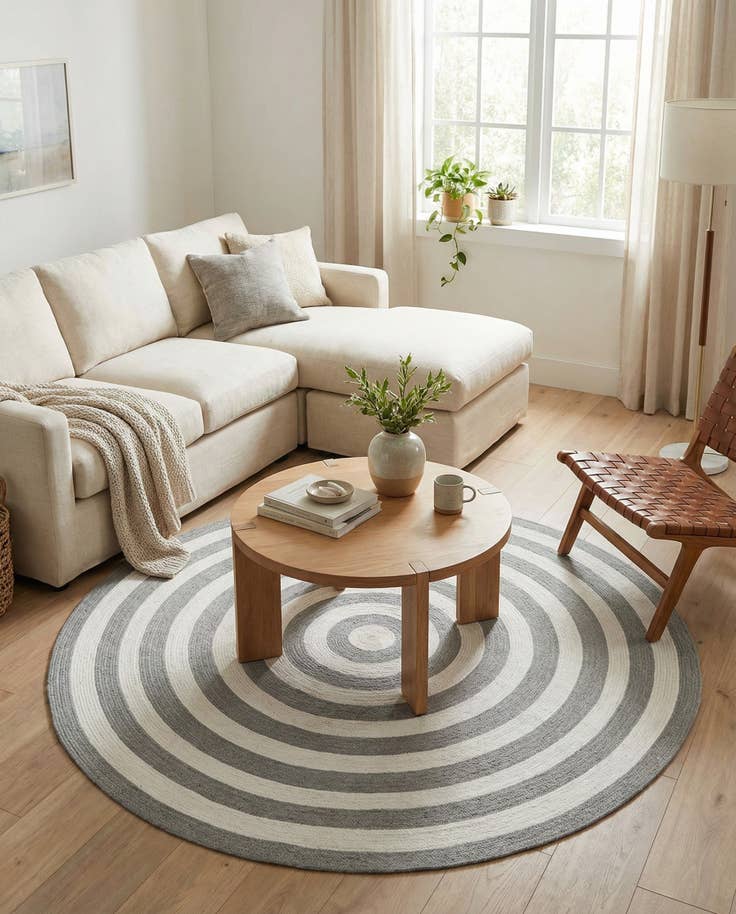 Detail image of 7' 10 x 7' 10 Easy-Clean Eco Verse Washable Indoor / Outdoor Round Rug