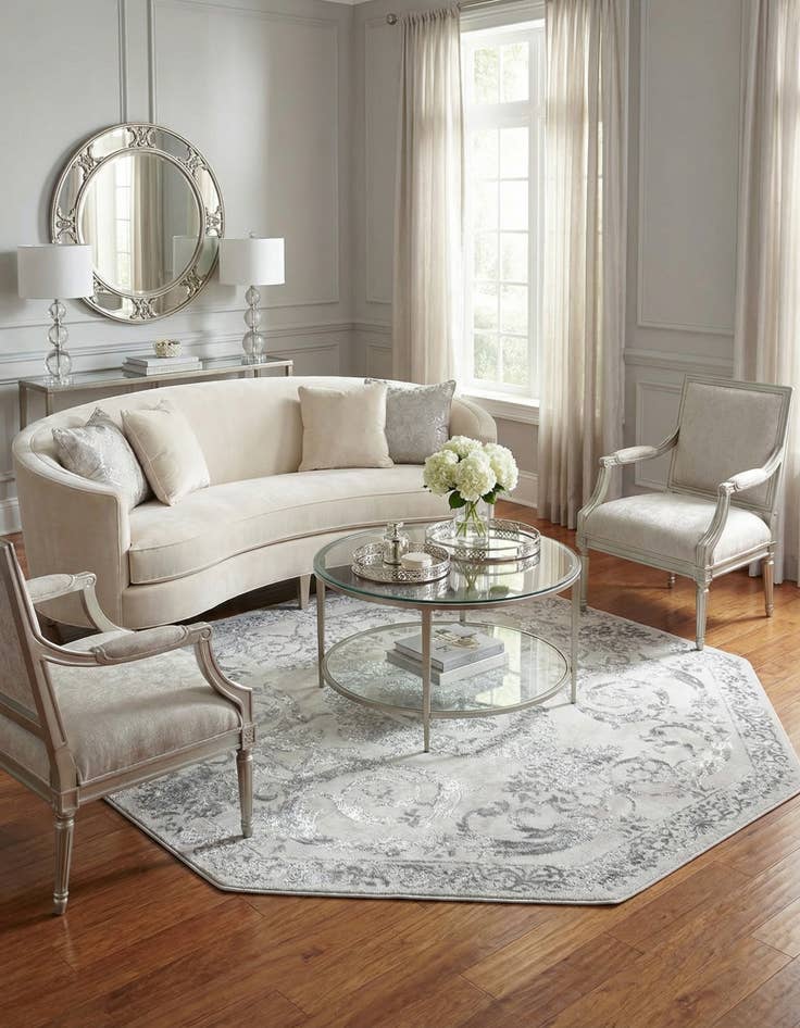 Detail image of  5' 3 x 5' 3 Finsbury Octagon Rug