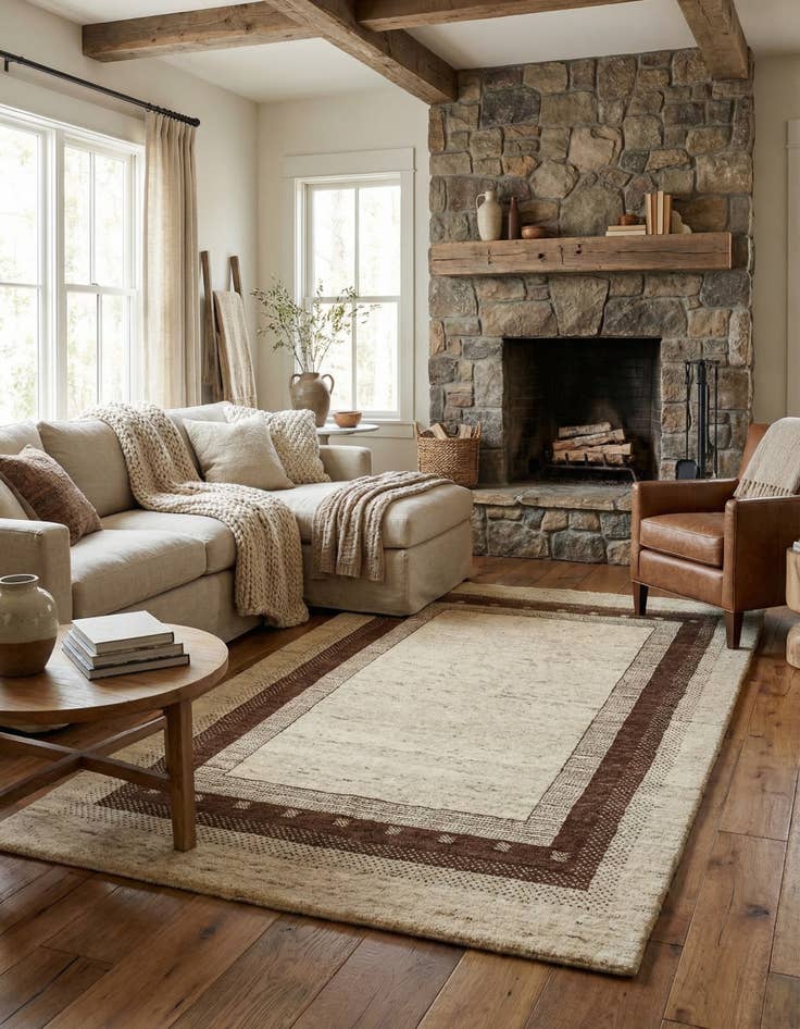 Detail image of  4' x 6'  Hand Knotted Gabbeh Wool Rug