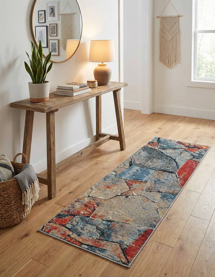 Detail image of 2' x 6' Easy-Clean Modern Indoor / Outdoor Runner Rug